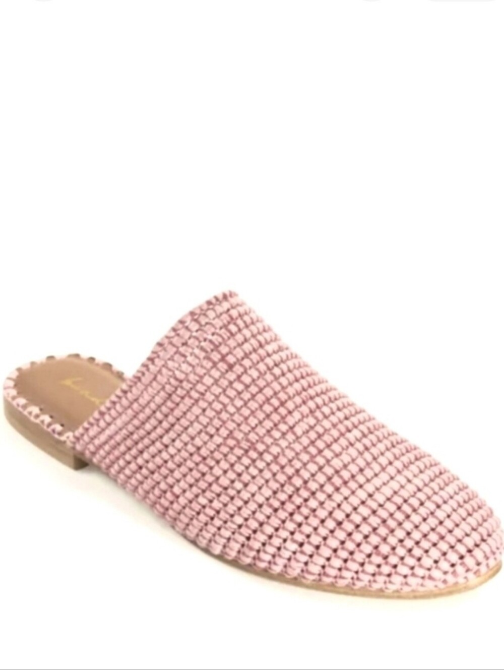 NEW! BAND OF THE FREE Skate Pink Breathable Raffia Flat Slide On Mules 6.